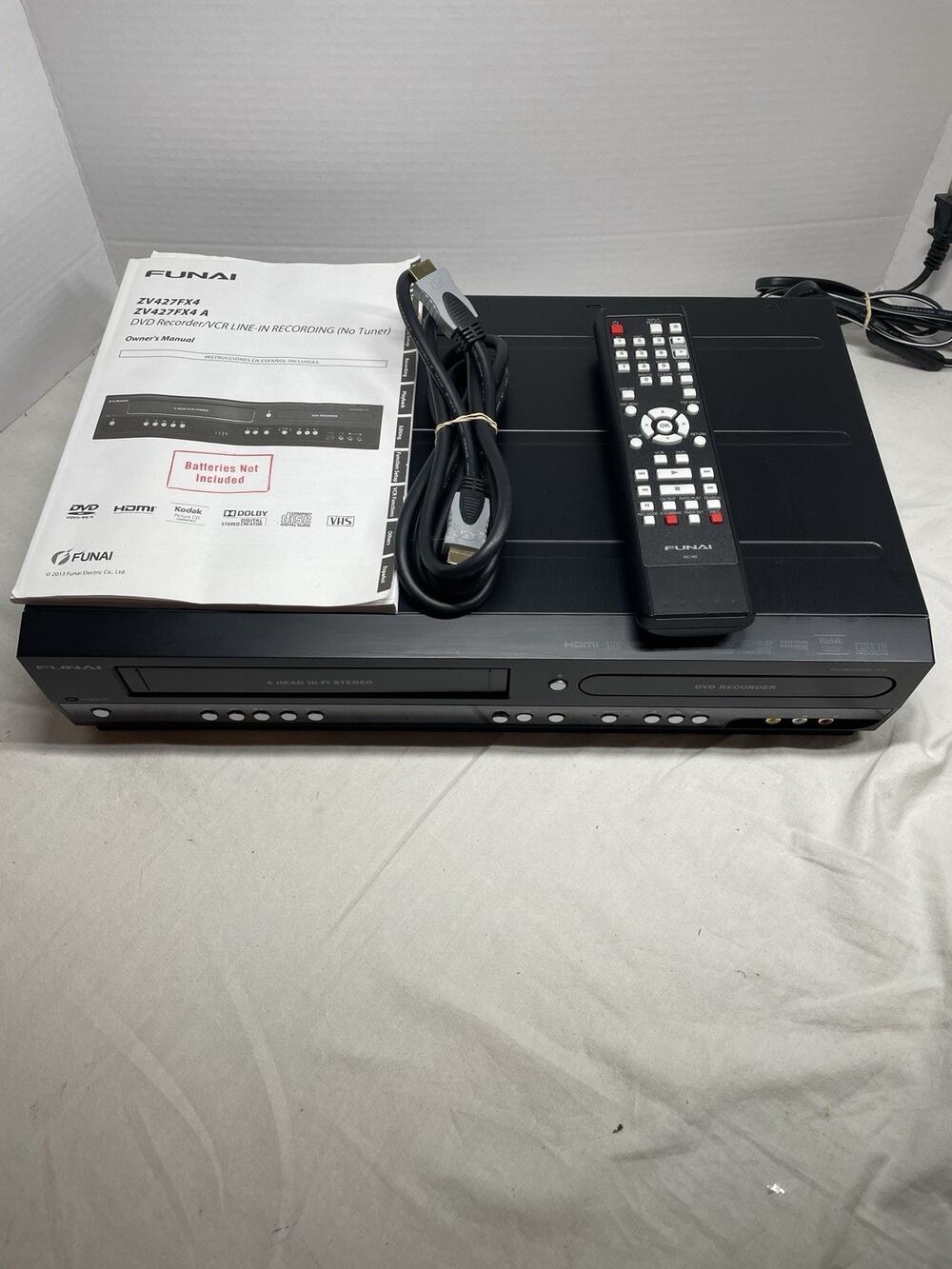 Funai ZV427FX4 DVD Recorder VHS VCR Combo HDMI Hi-Fi w/ Remote Tested Works